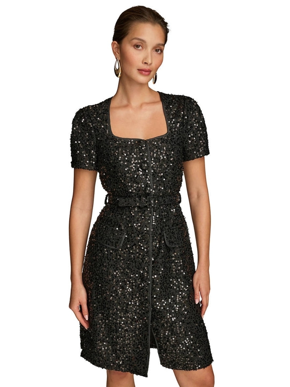 Donna Karan Black Sequin Mini Dress